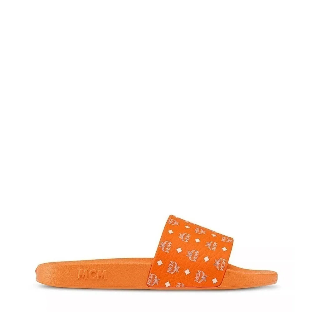 MCM Orange Slides, mens size 10